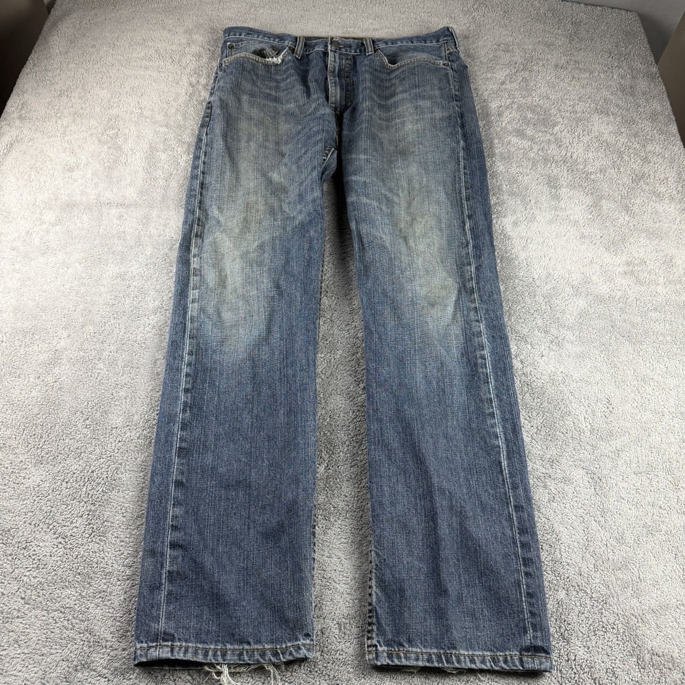 Levis 505 Classic Straight Leg Jeans Mens 34x31‎ Blue Medium Wash Mid Rise